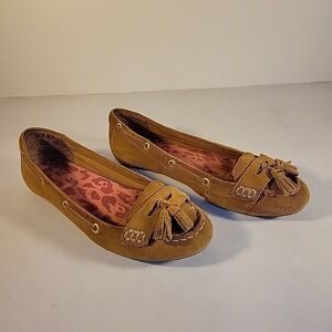 Sperry Top Sider Tan Suede Moccasins Loafers Flats Slip-on Women's Size 6.5M